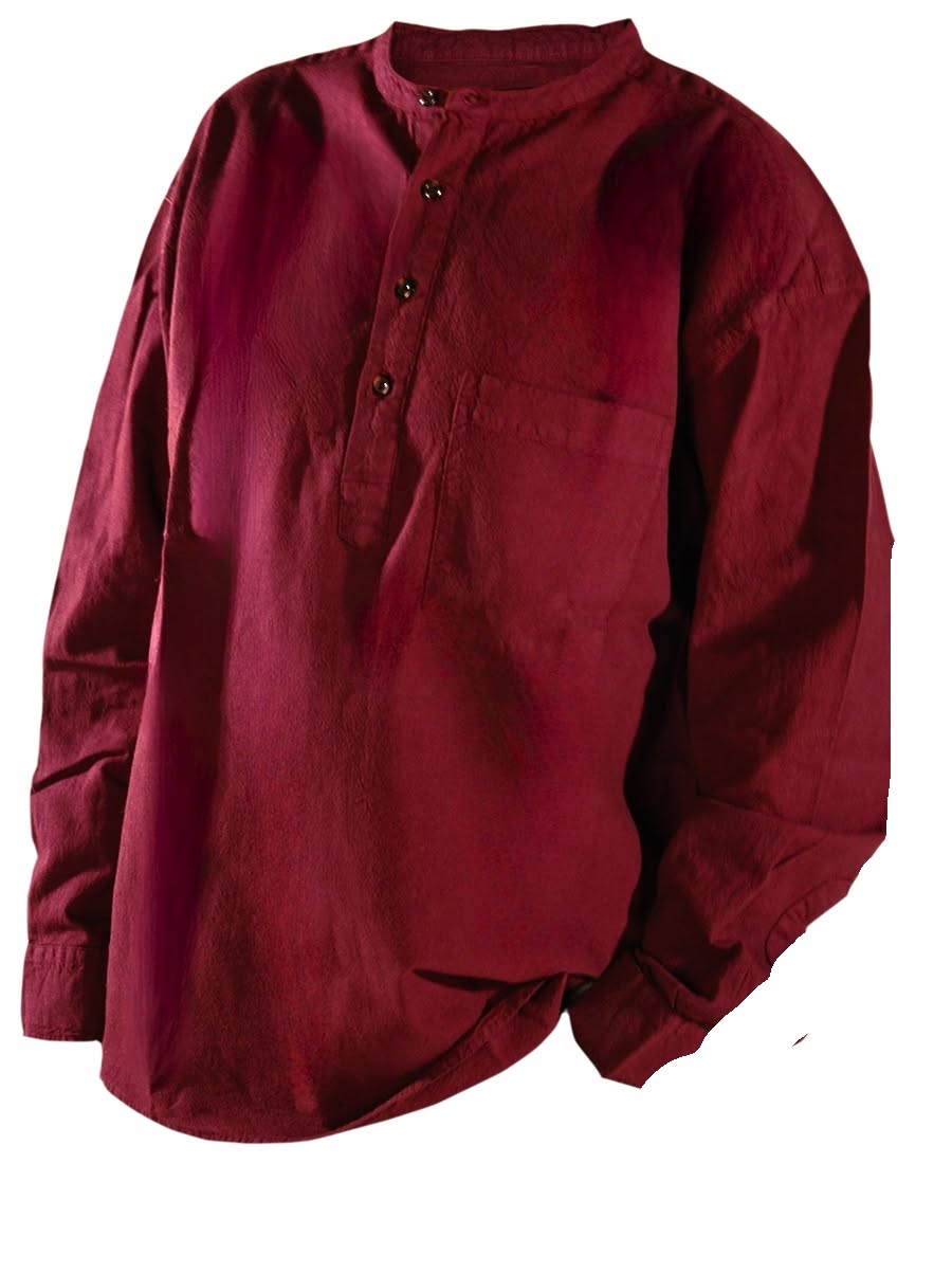 Burgundy Grandad Shirt