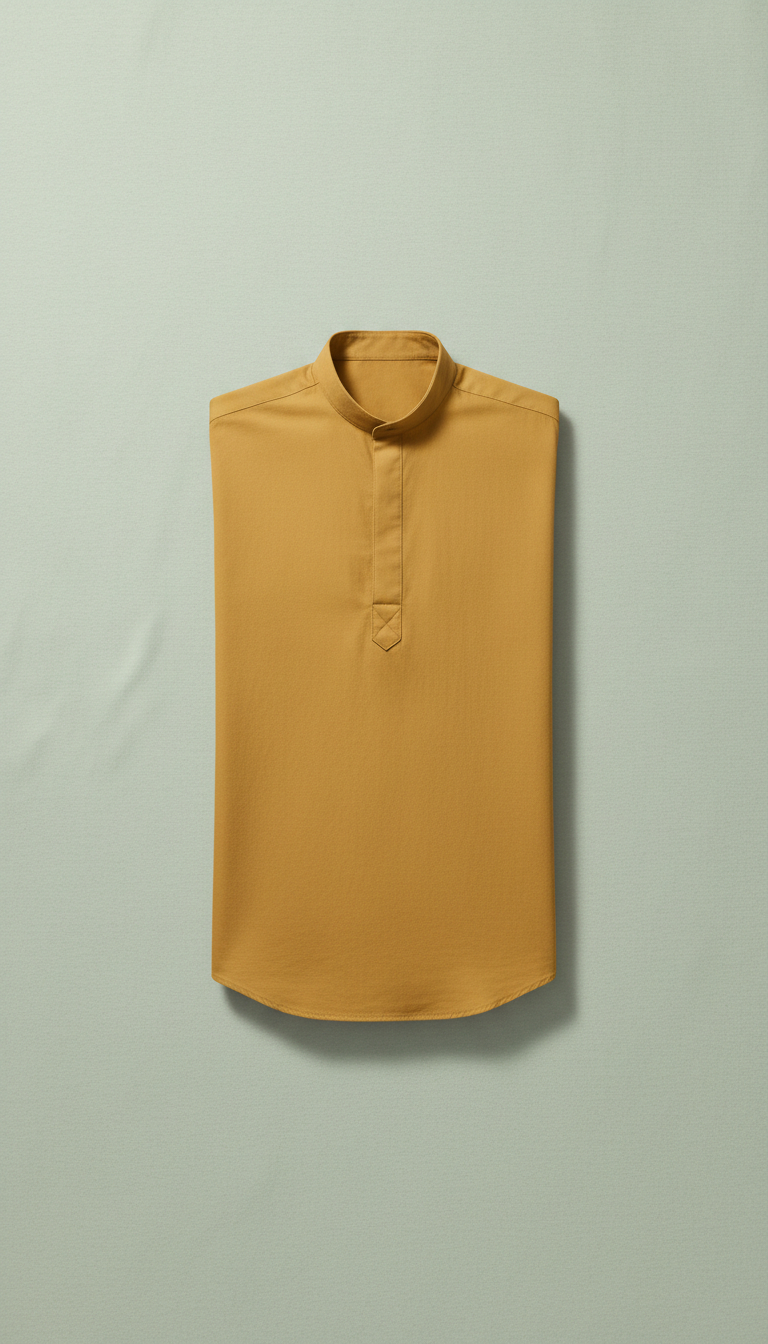 Golden Ochre Tailored Grandad Shirt