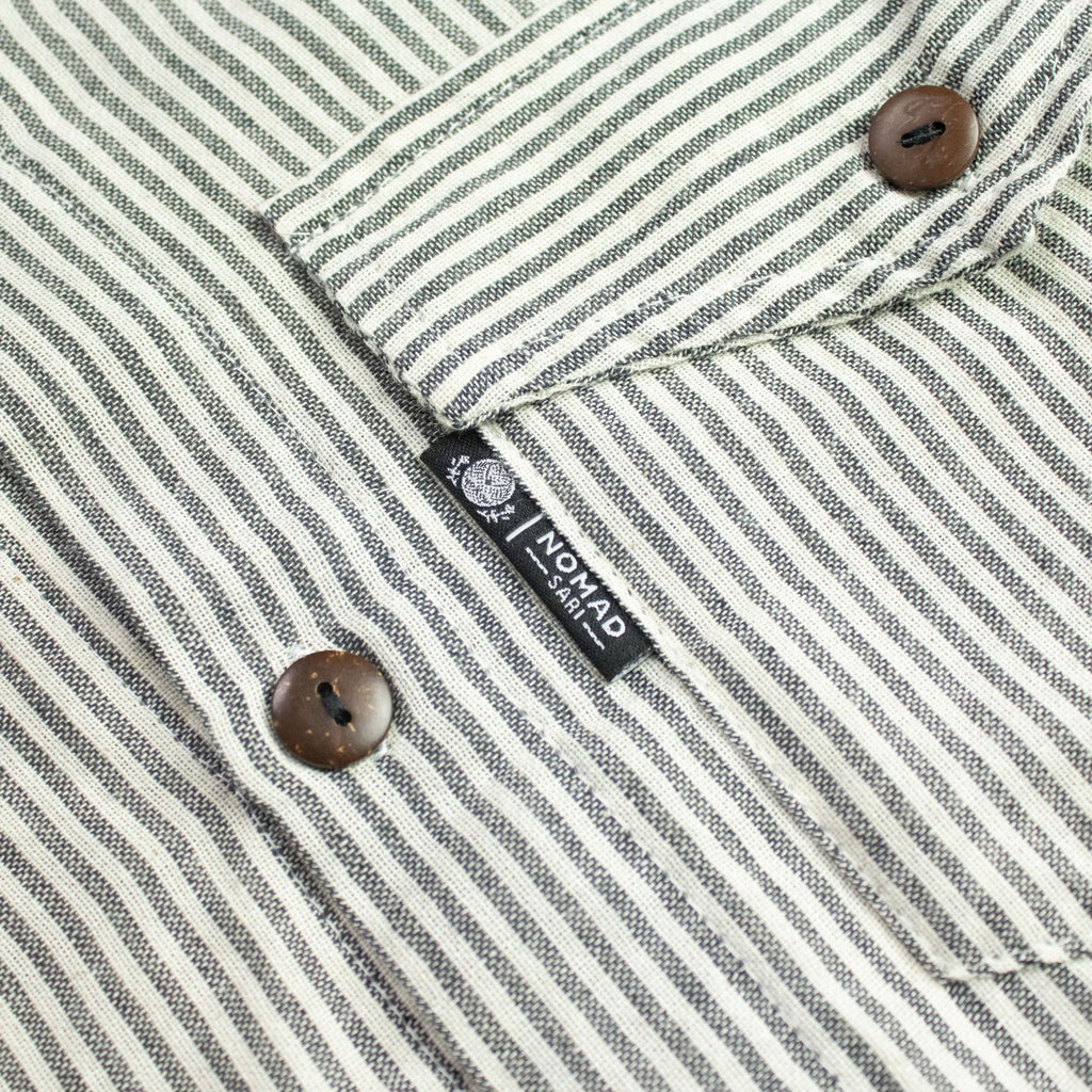 Nomad Sari Grandad Shirt - Grey Stone - Medium