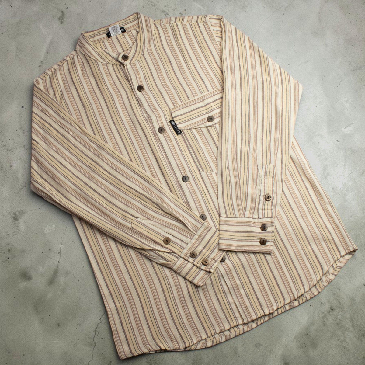 Nomad Sari Grandad Shirt - Brown Beige - Medium