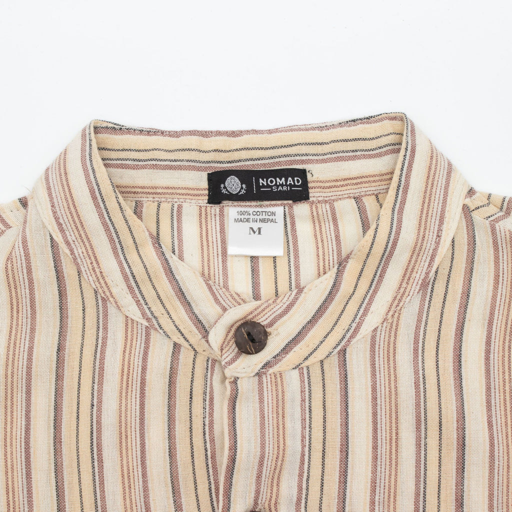 Nomad Sari Grandad Shirt - Brown Beige - Medium