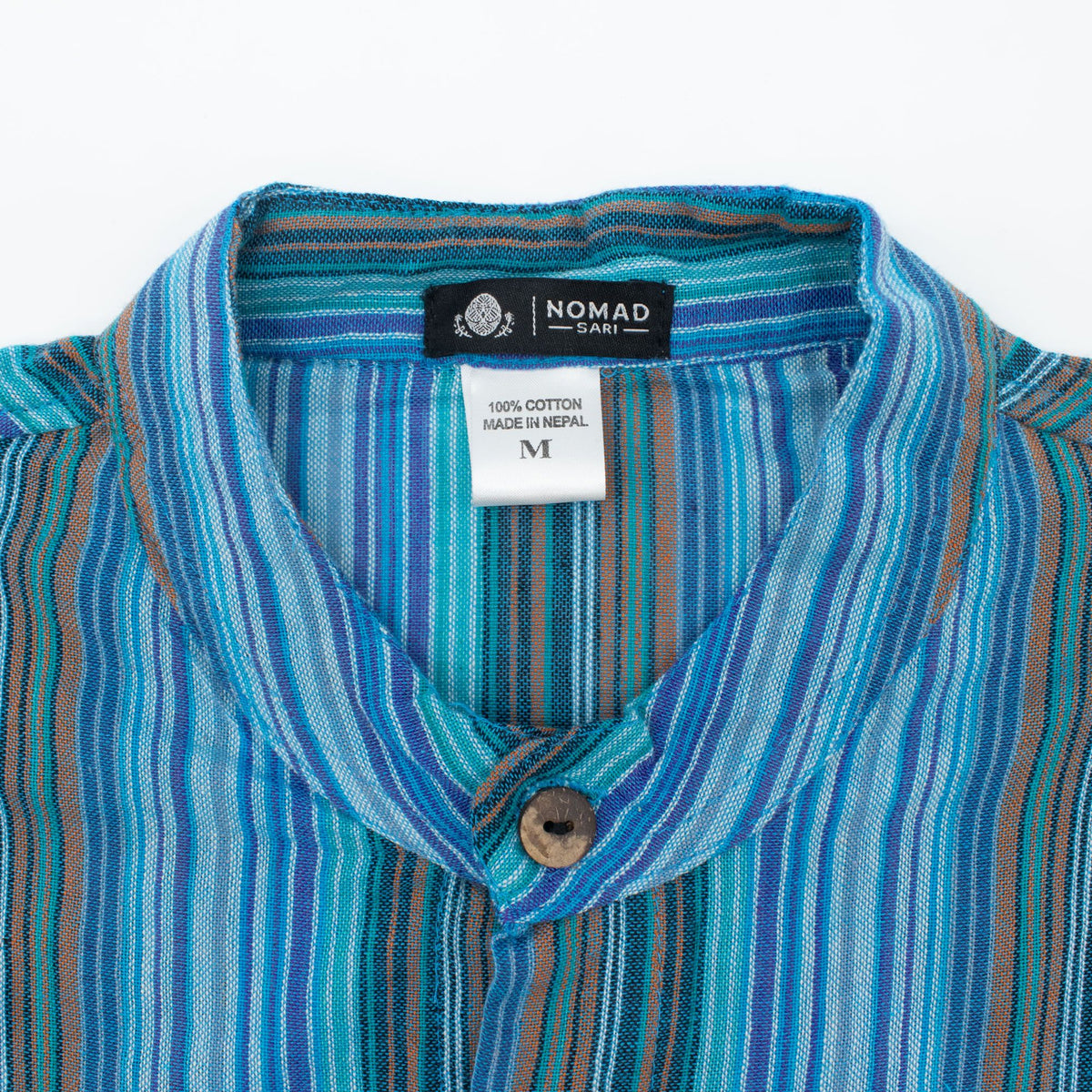 Nomad Sari Grandad Shirt - Turquoise - Large
