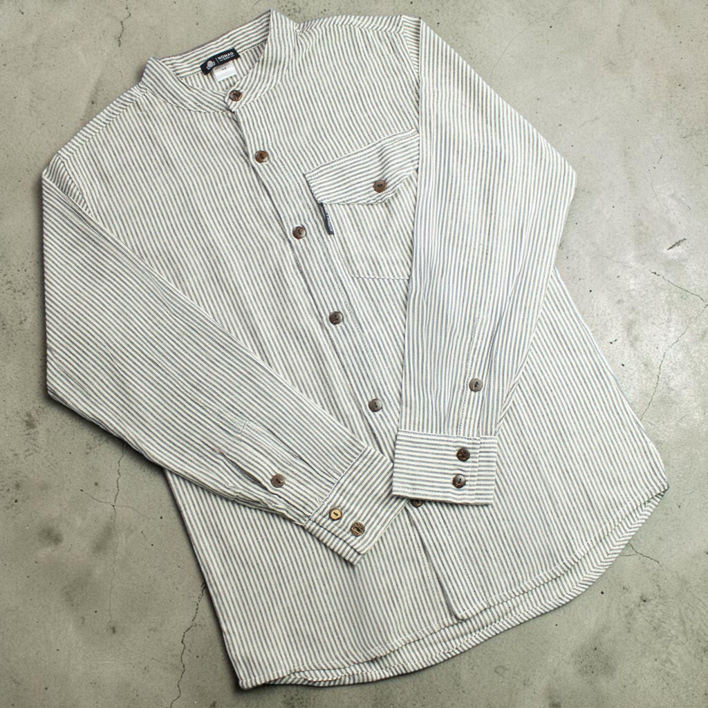Nomad Sari Grandad Shirt - Grey Stone - Medium