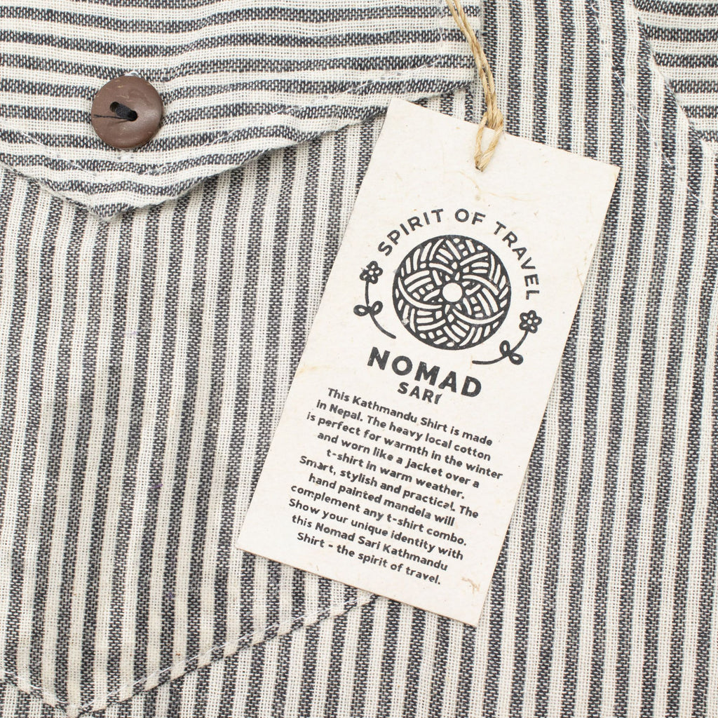 Nomad Sari Grandad Shirt - Grey Stone - Medium