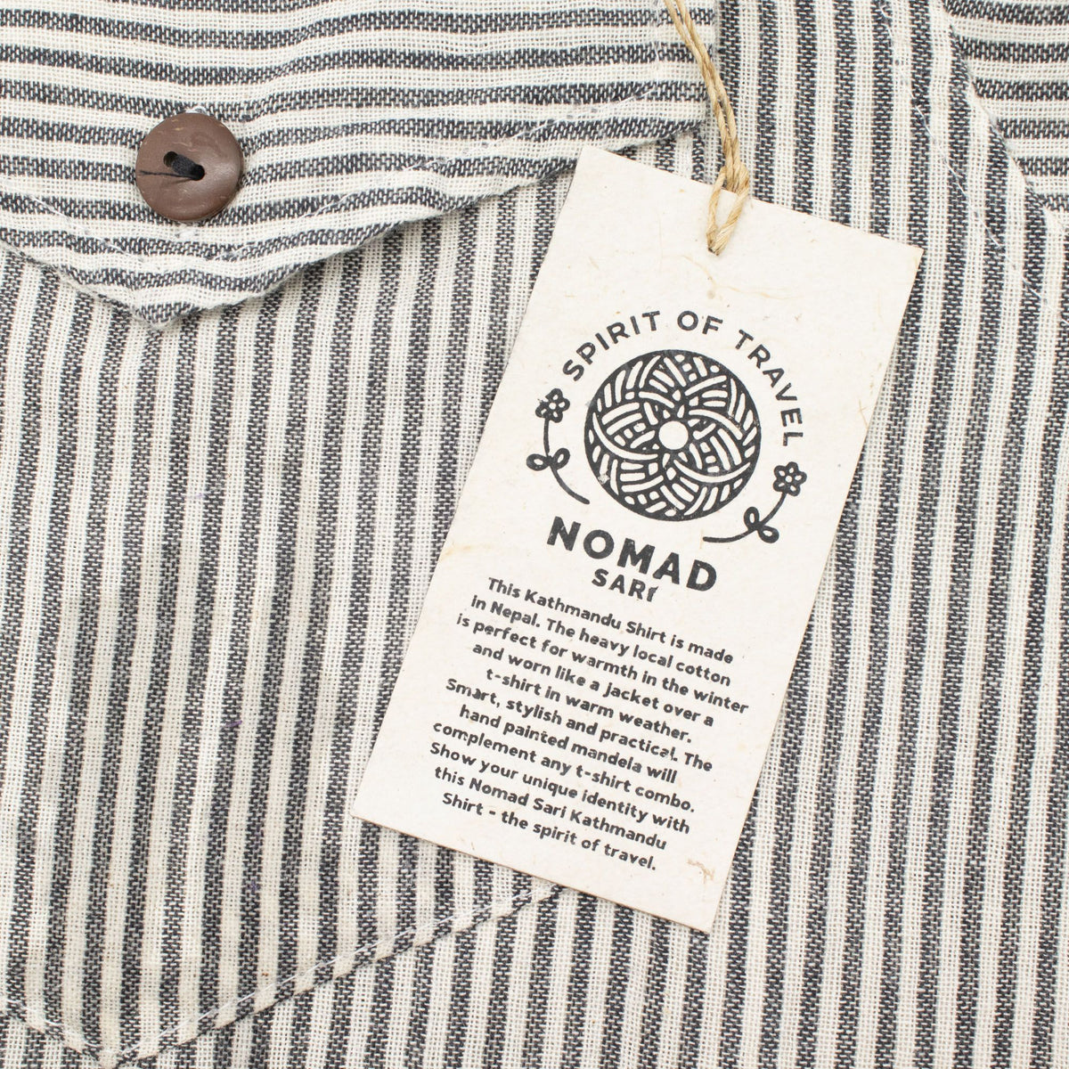 Nomad Sari Grandad Shirt - Grey Stone - Medium