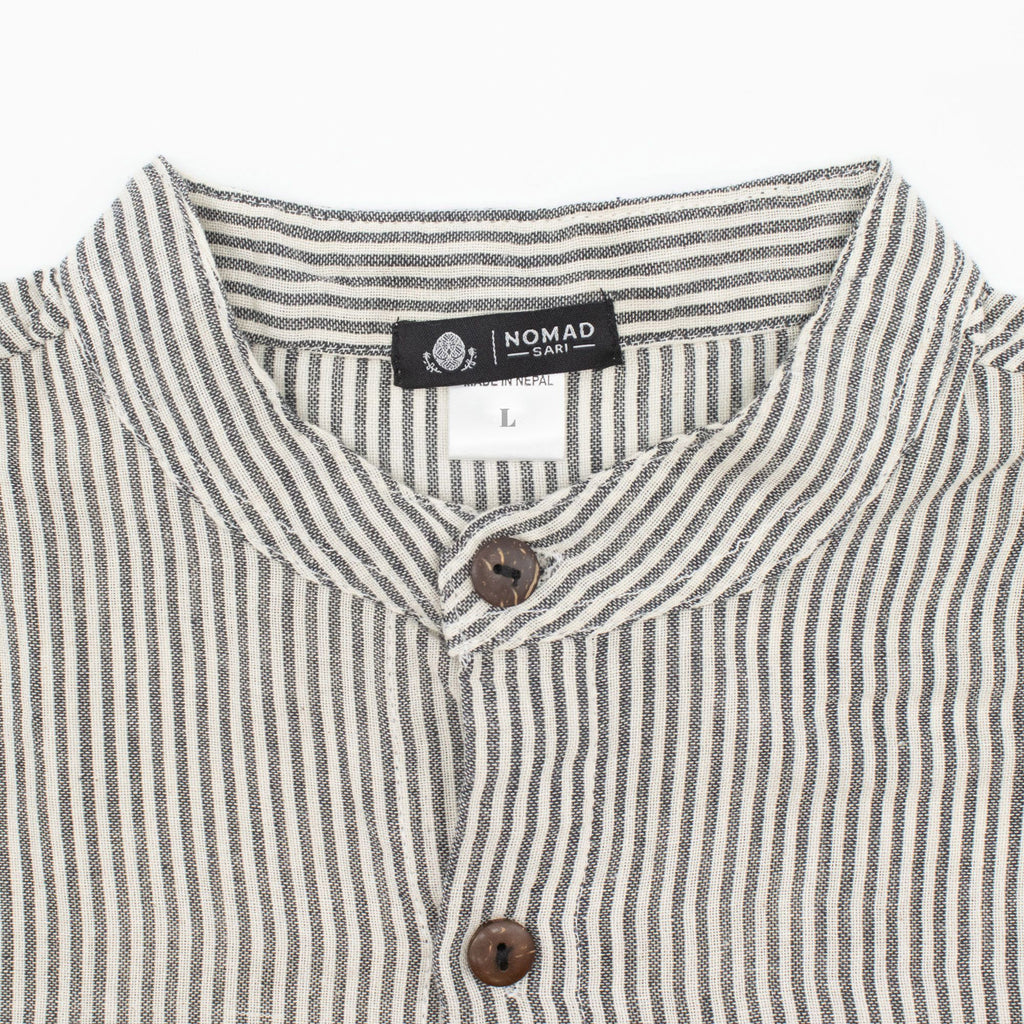 Nomad Sari Grandad Shirt - Grey Stone - Medium
