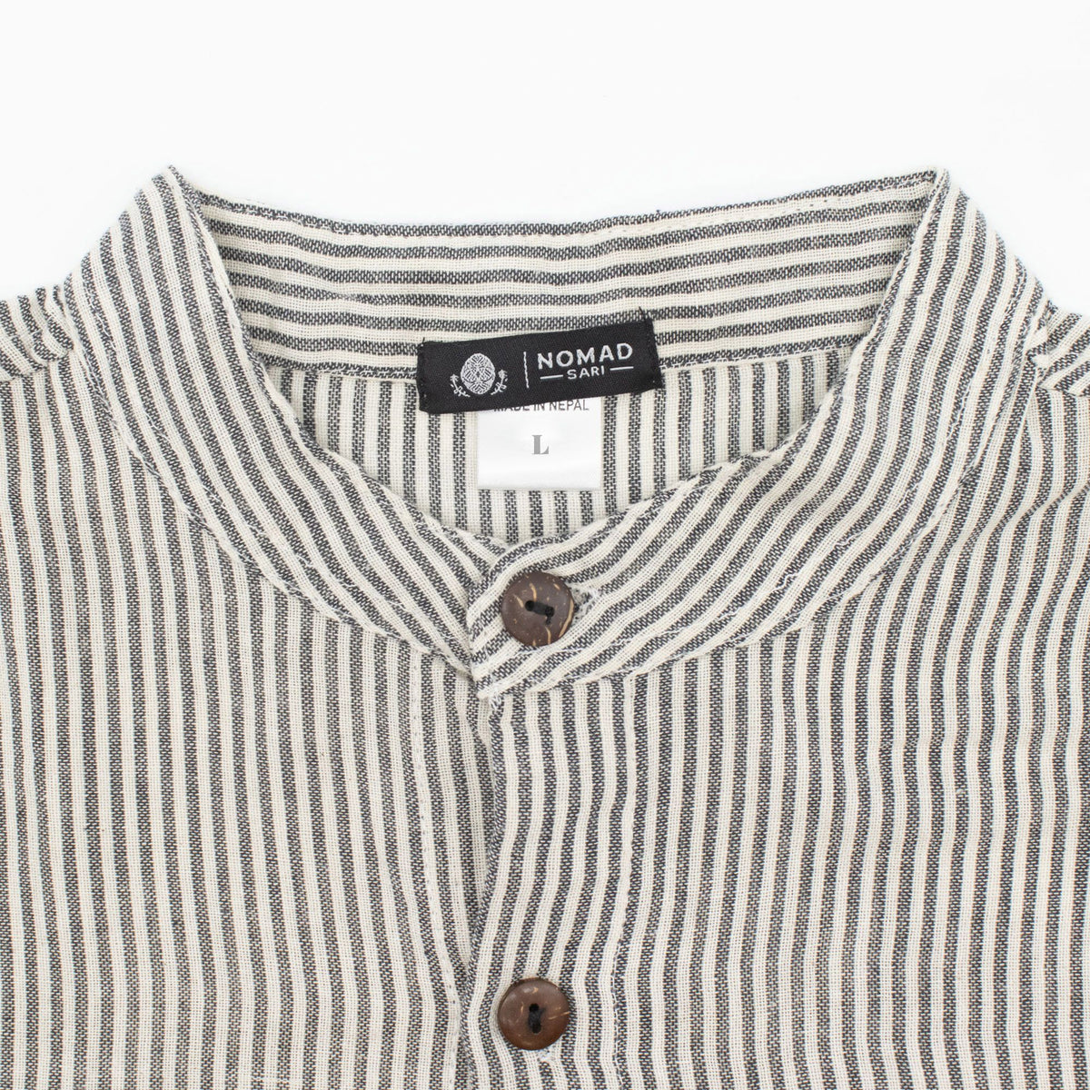 Nomad Sari Grandad Shirt - Grey Stone - Medium