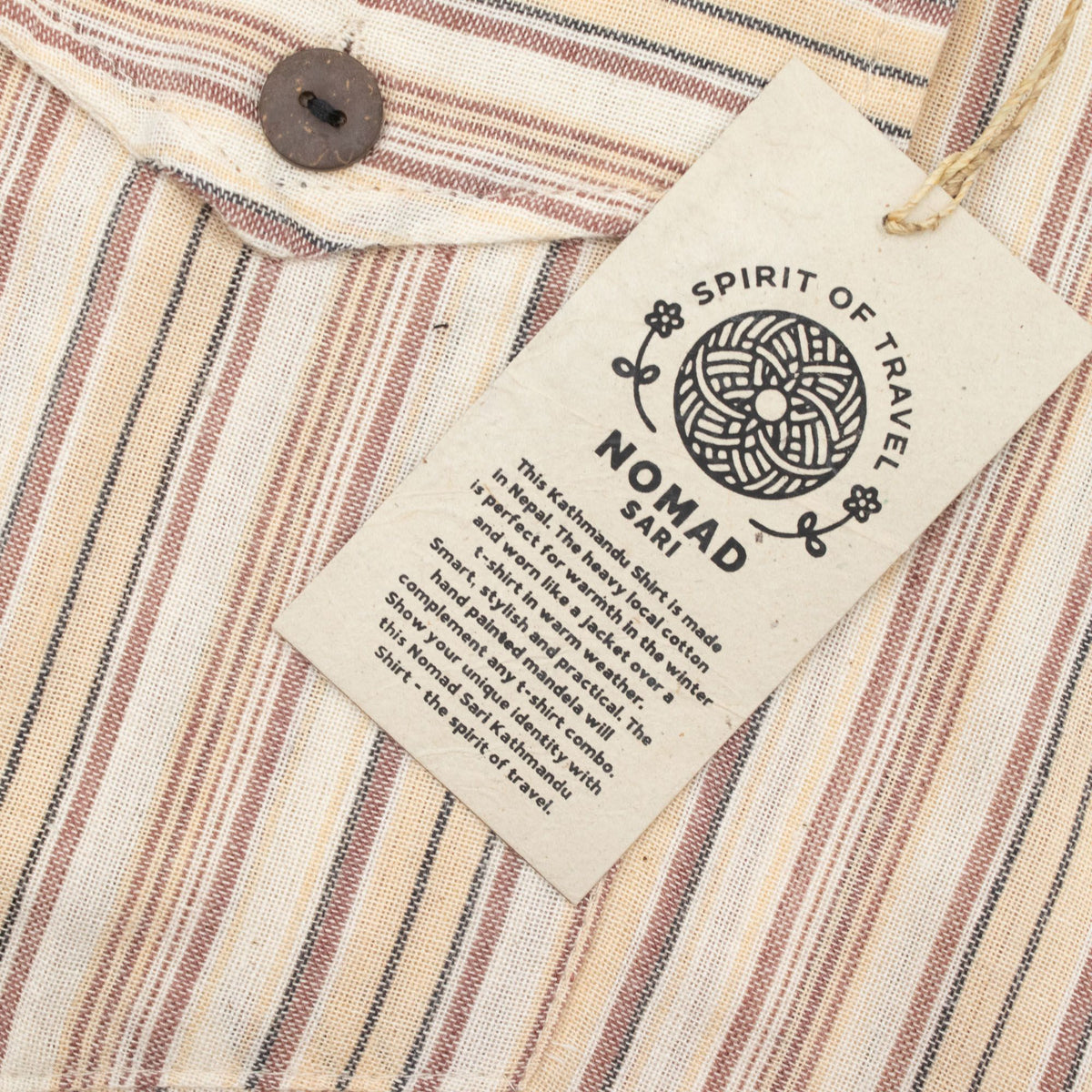 Nomad Sari Grandad Shirt - Brown Beige - XL