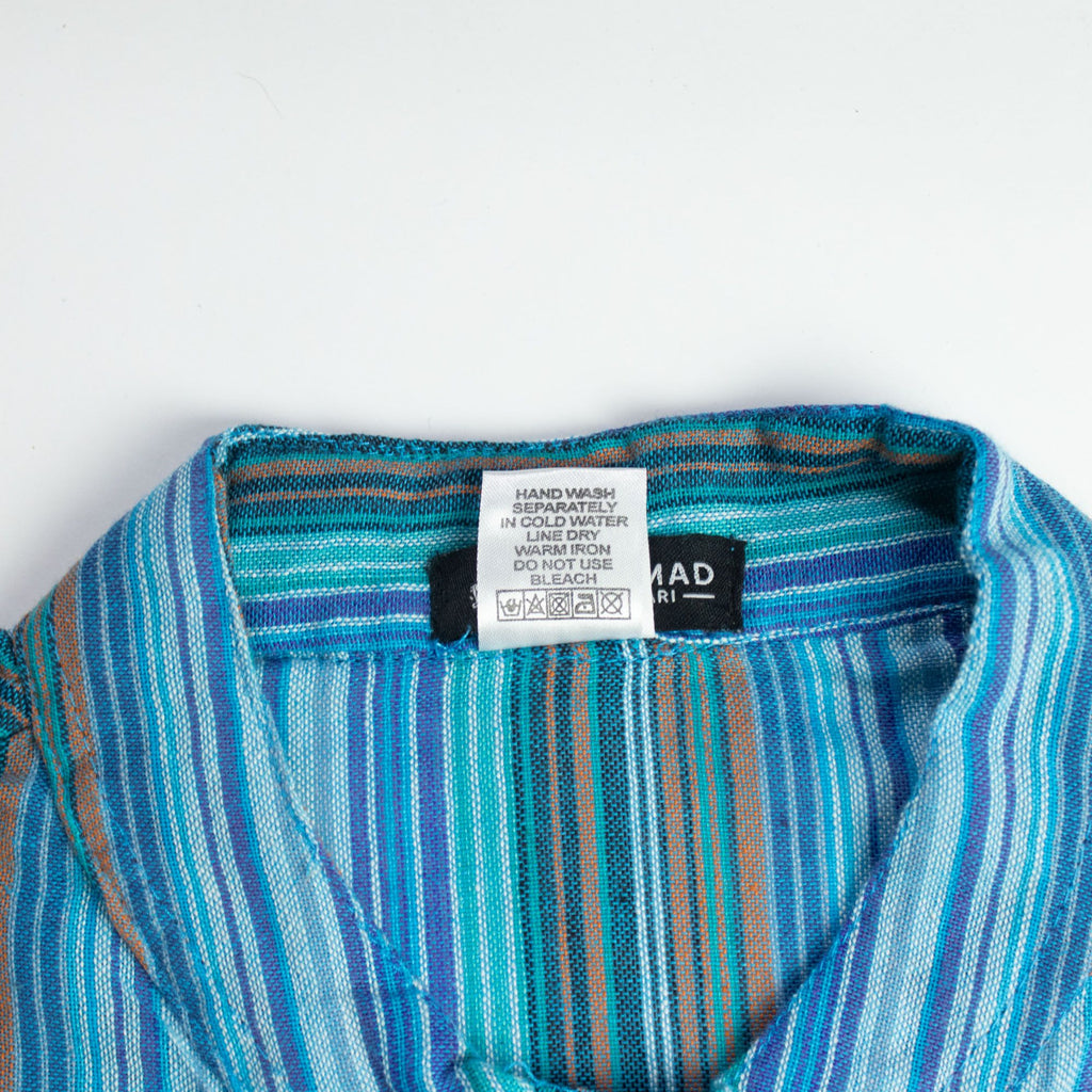 Nomad Sari Grandad Shirt - Turquoise - Medium
